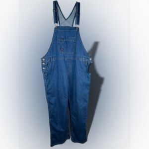 Dickies Bib Overalls Relaxed Fit Straight Leg Fits Over Boots Size XL Blue Denim